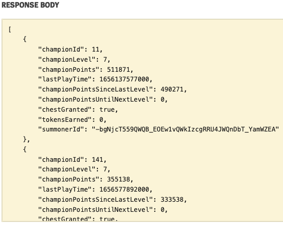 4 가져올 소환사의 모든 챔피언 숙련도 정보
