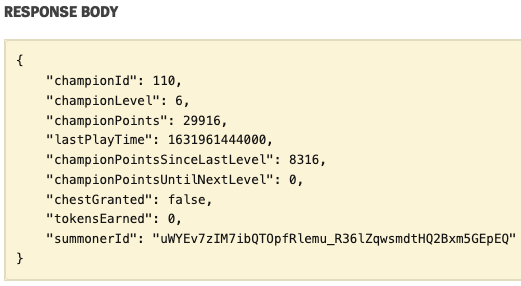 가져올 소환사의 특정 챔피언 숙련도 정보